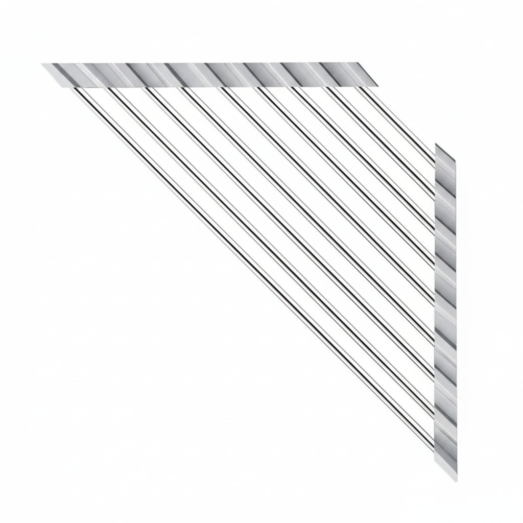 Égouttoir à Vaisselle Triangulaire en Acier Inoxydable – Support d’Évier avec Porte-Éponge et Torchon Pliable 23x8x40.5cm