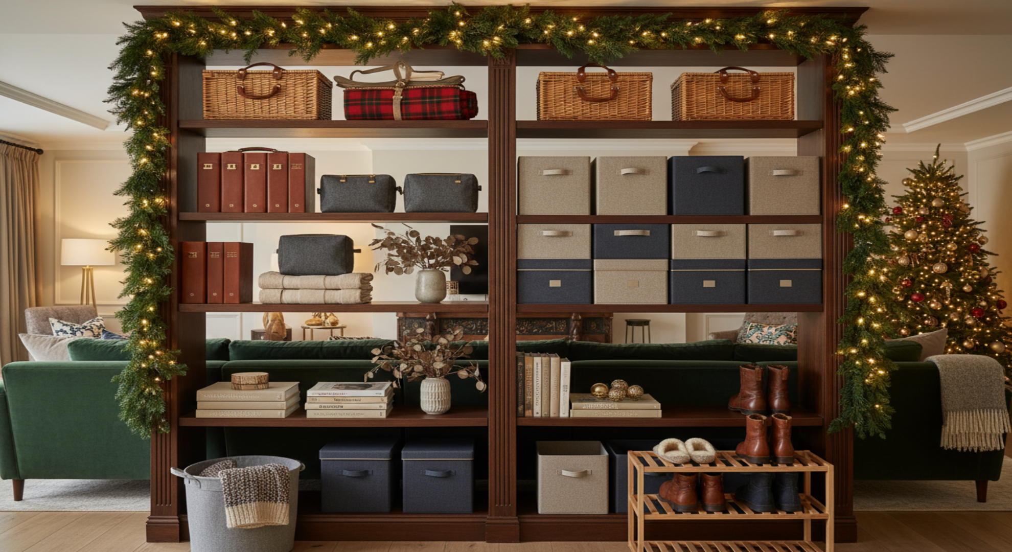 Grand organized shelving with lifestyle products for Christmas - variant
