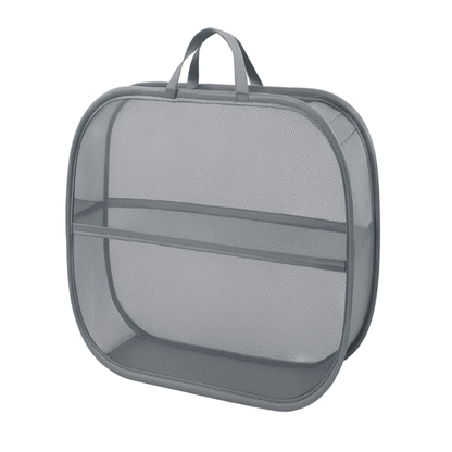 Gray horizontal laundry basket