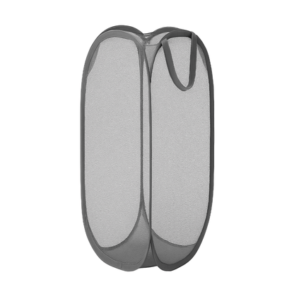 Gray vertical laundry basket