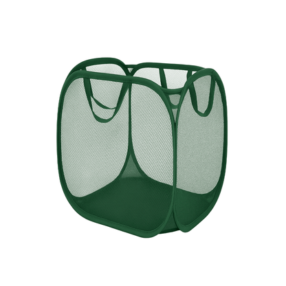 Green horizontal laundry basket
