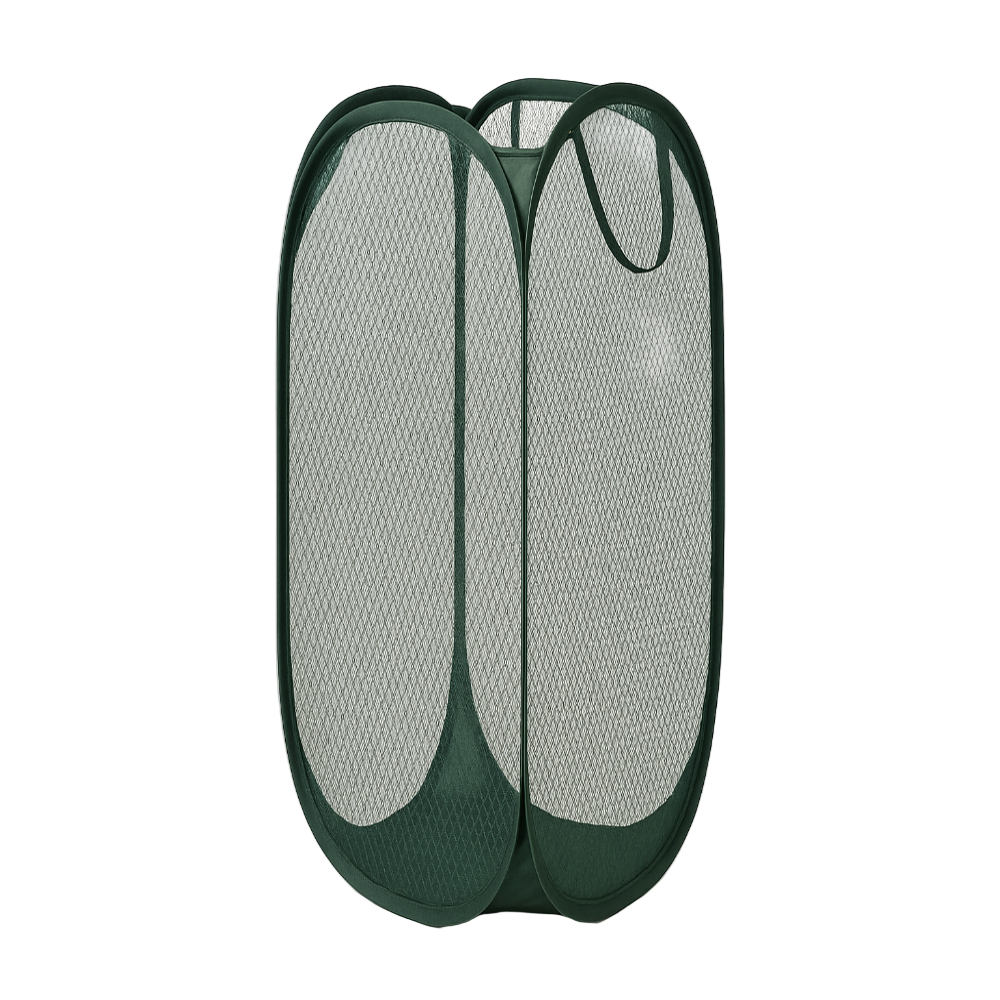 Green vertical laundry basket