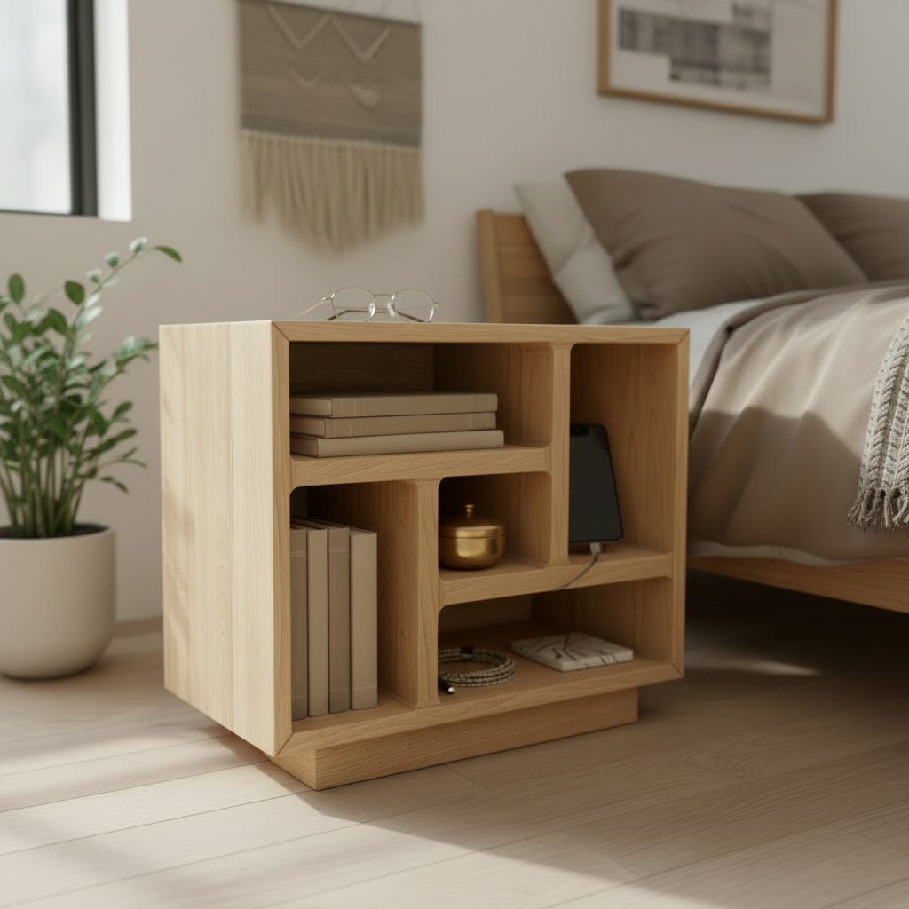 Gros plan — table de chevet plus compacte