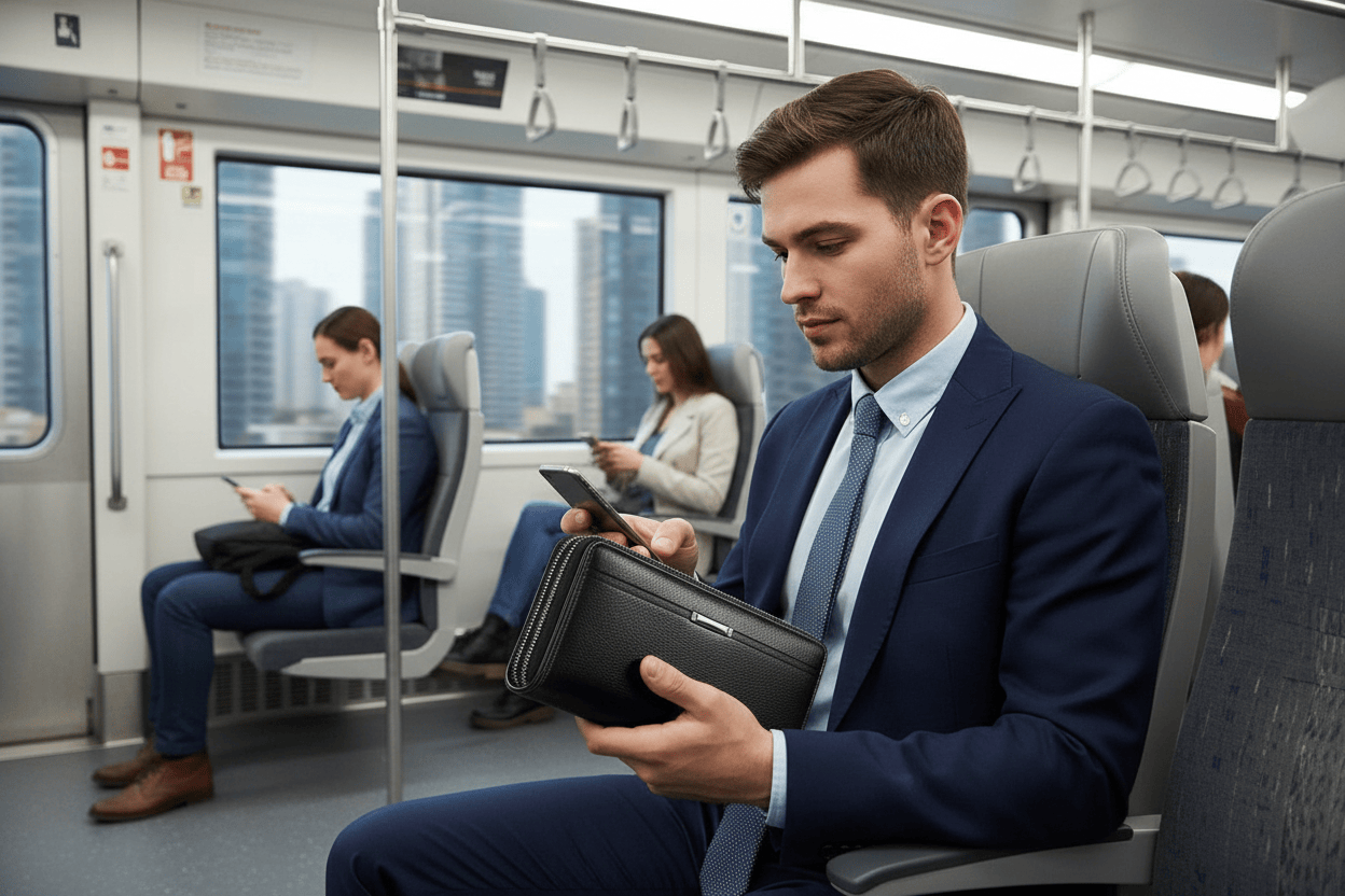 Homme dans le train