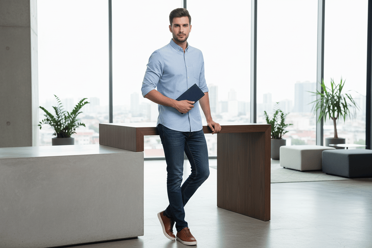 Homme à la réception
