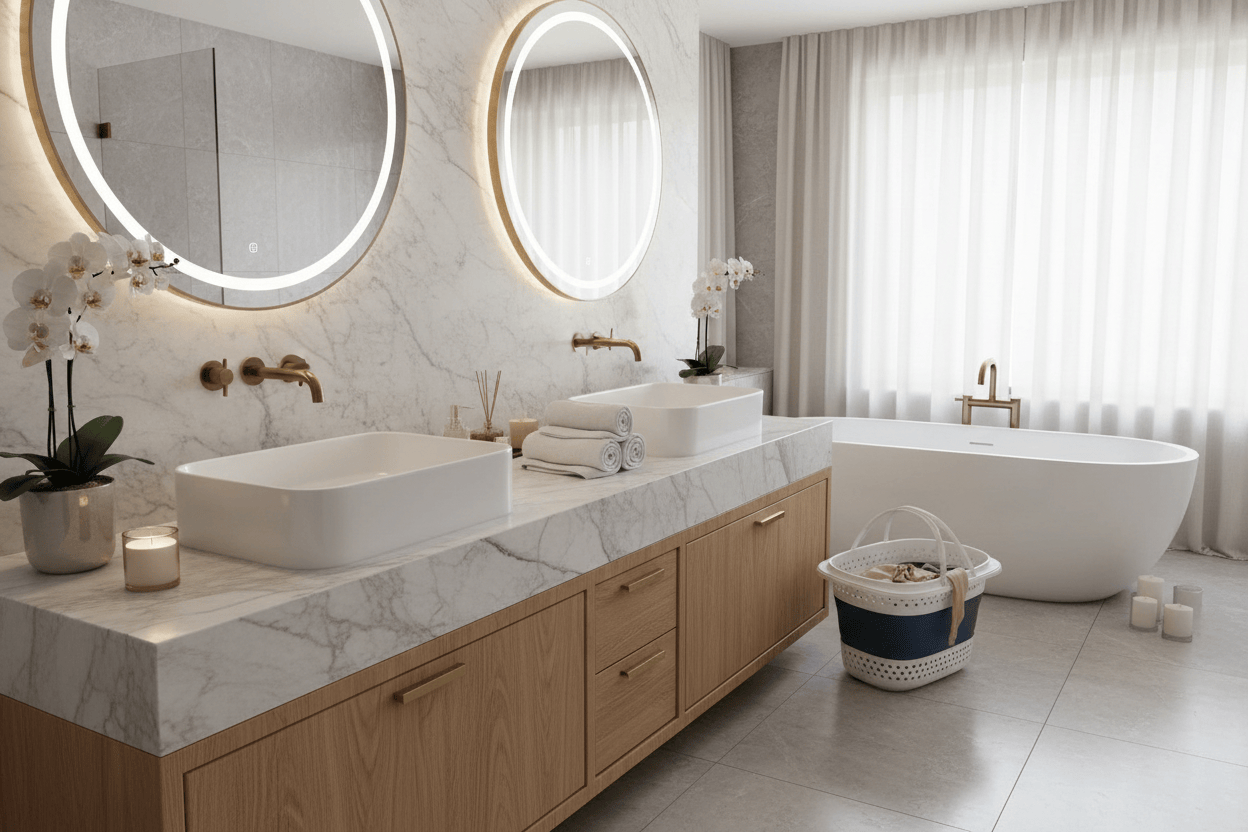 Master bathroom scene