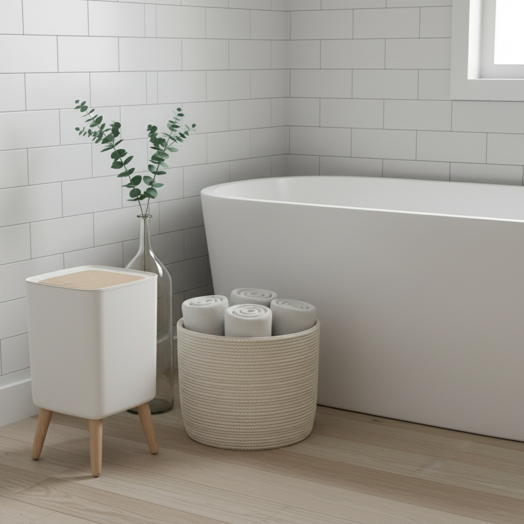 Mise en scène coin baignoire