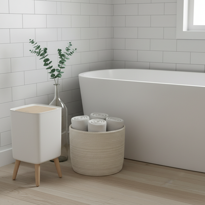 Mise en scène coin baignoire