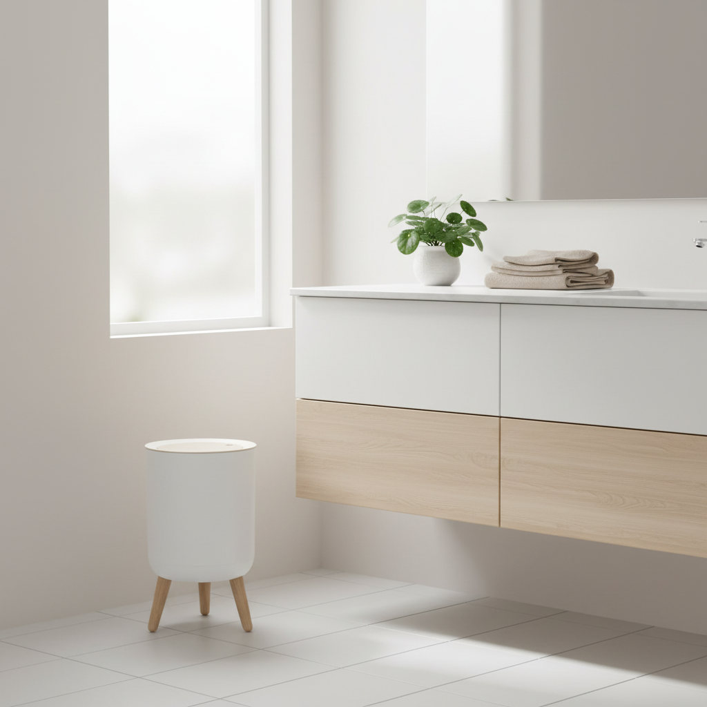 Mise en scène salle de bain avec meuble