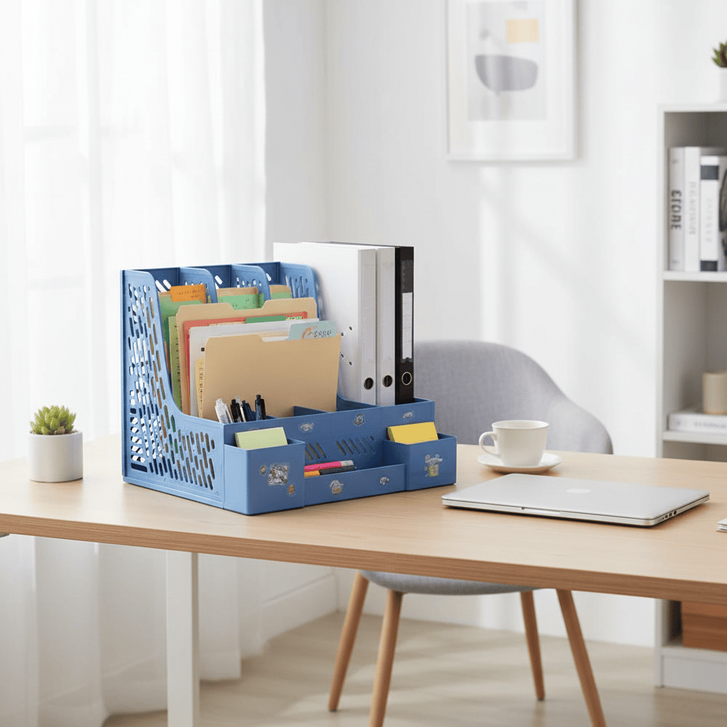 Organisateur 4 colonnes bleu pro