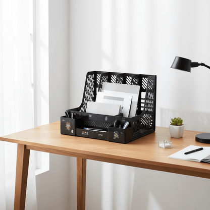 Organisateur 4 colonnes noir bureau