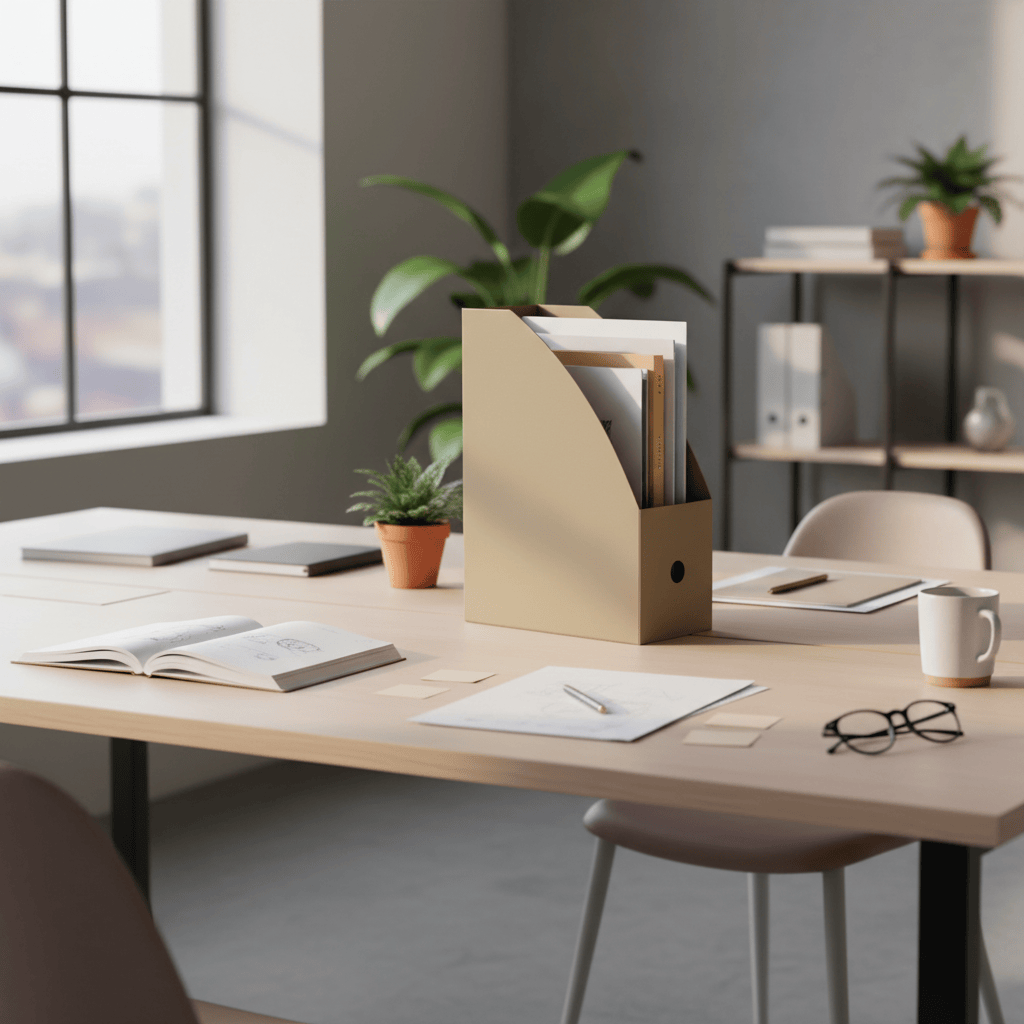 Organisateur A4 pliable kaki coworking