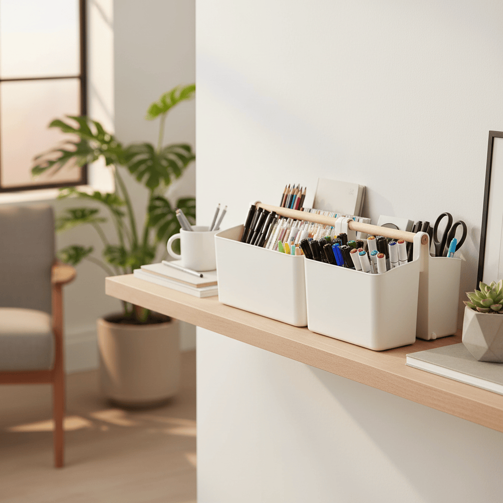 Organisateur bureau blanc étagère