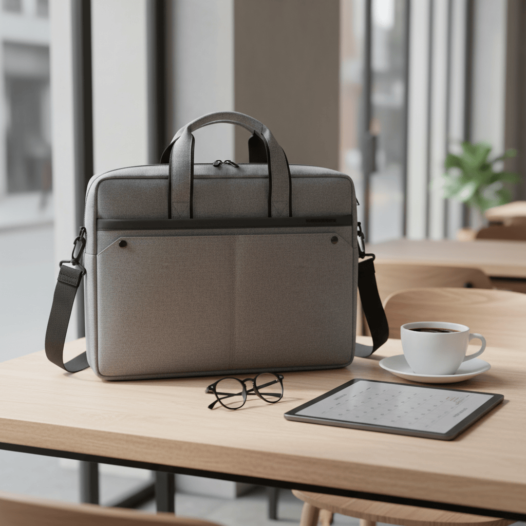 Organisateur gris au café