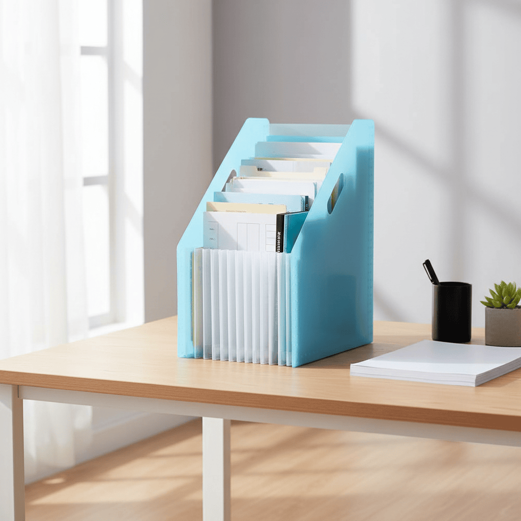 Organisateur multi-niveaux bleu transparent pro