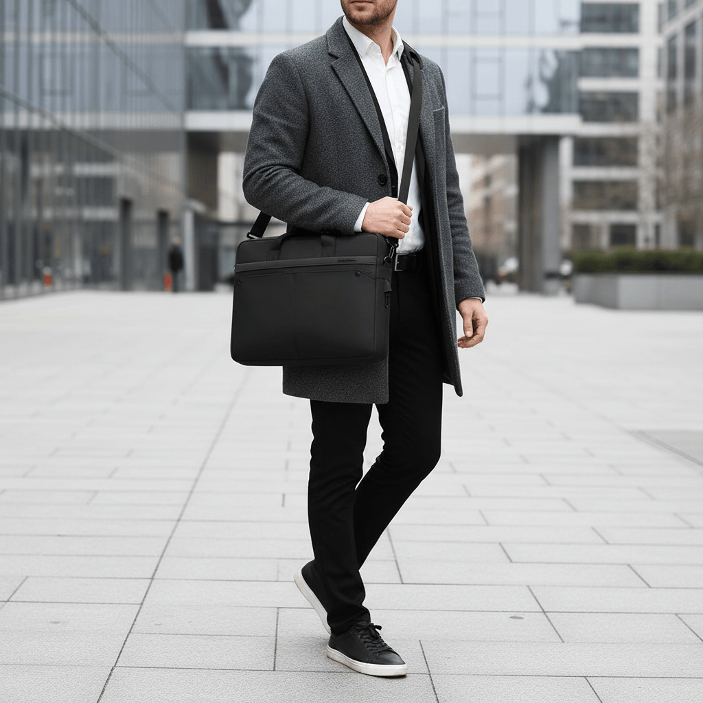 Organisateur noir avec bandoulière