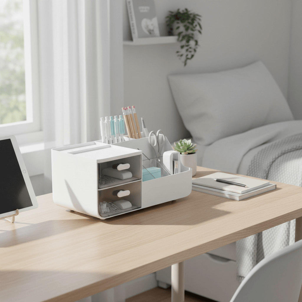 Organisateur PP blanc chambre étudiant