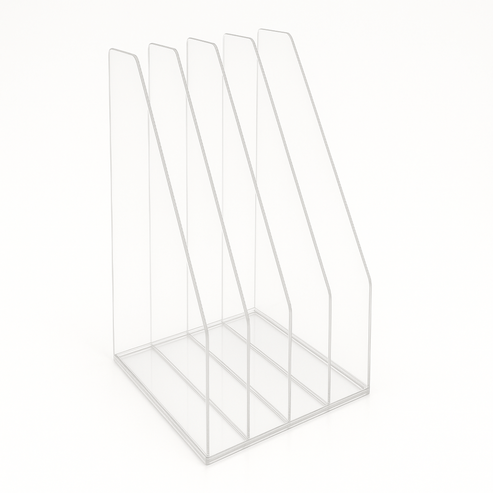Organisateur transparent 5 compartiments inclinés