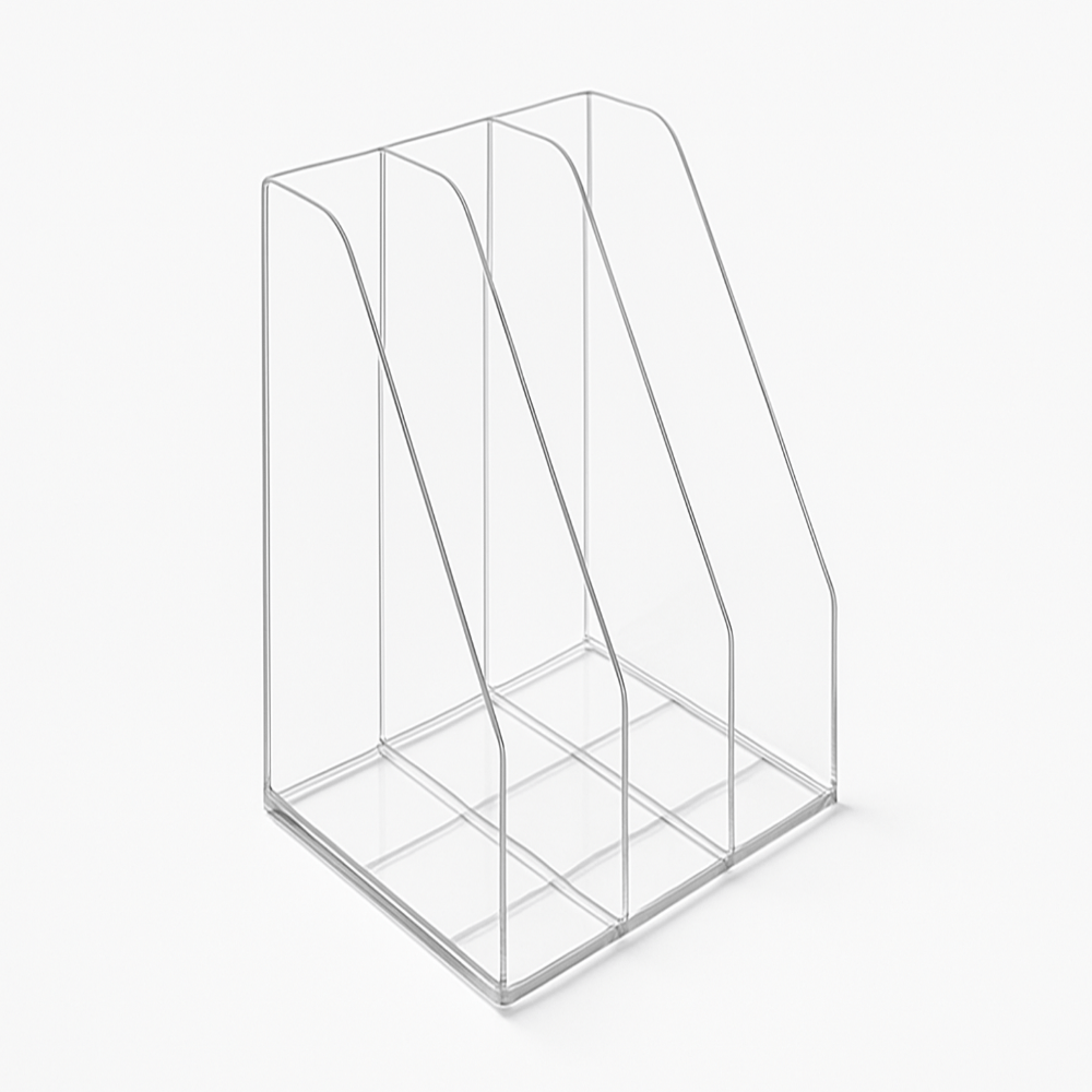 Organisateur transparent avec lignes du bas