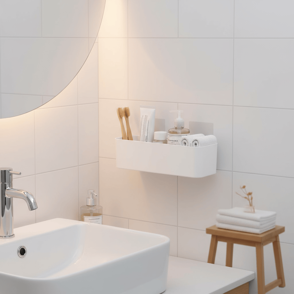 Organiseur blanc libérant le plan de travail