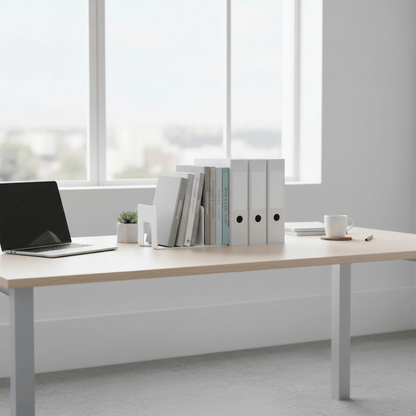 Organiseur blanc pur 4 compartiments avec livres