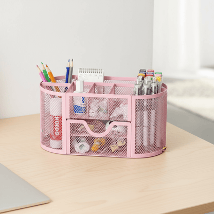Organiseur mesh rose bureau domicile