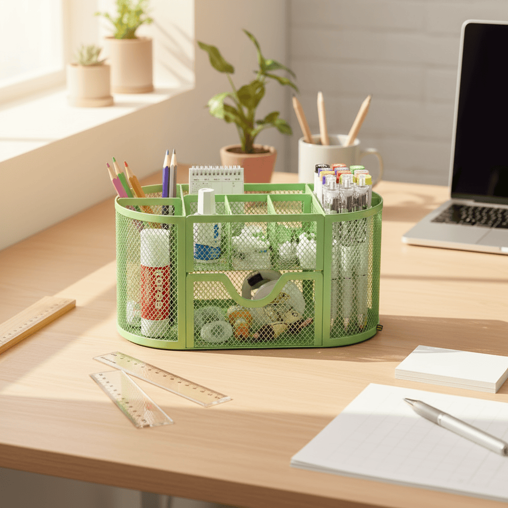 Organiseur mesh vert coworking