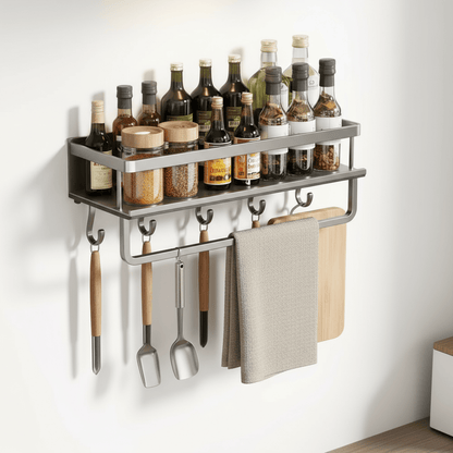 Organiseur multi-niveaux avec barre et crochets