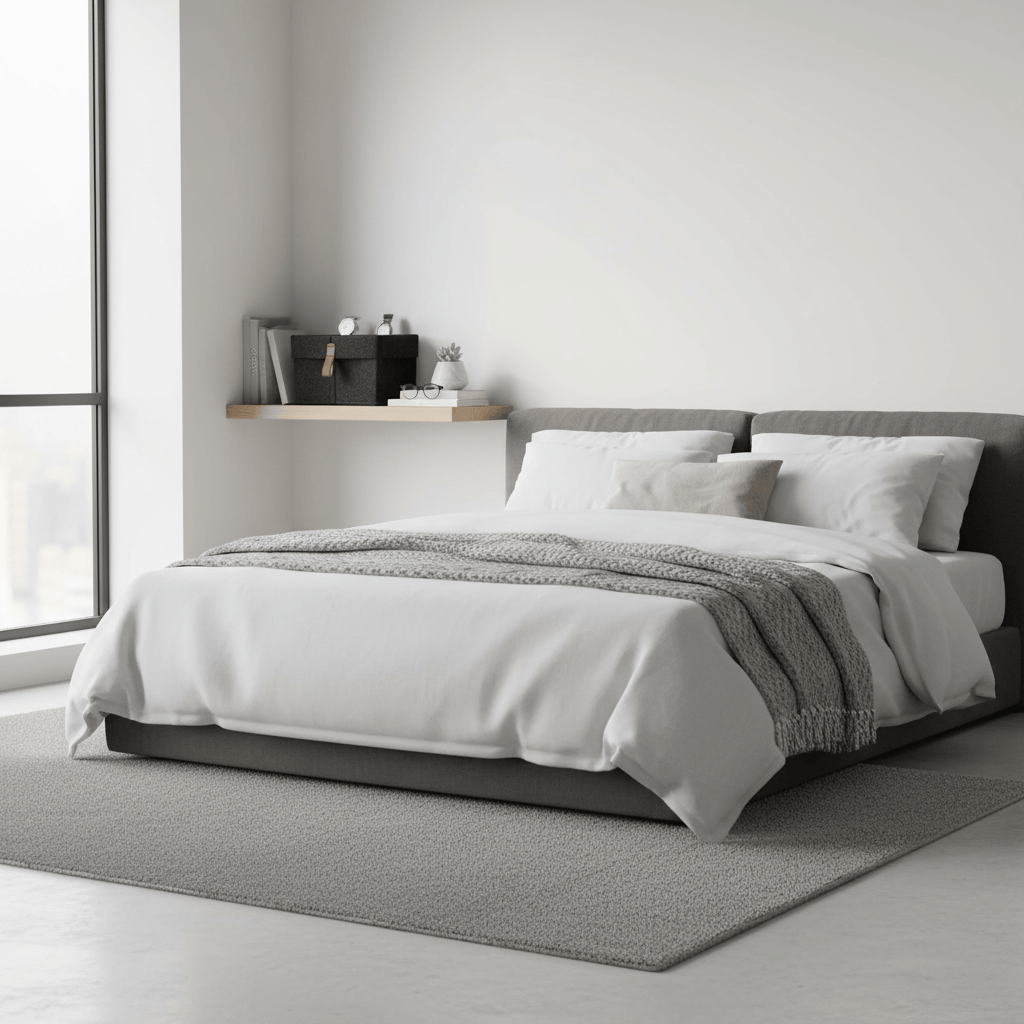 Organiseur noir en feutre sur étagère