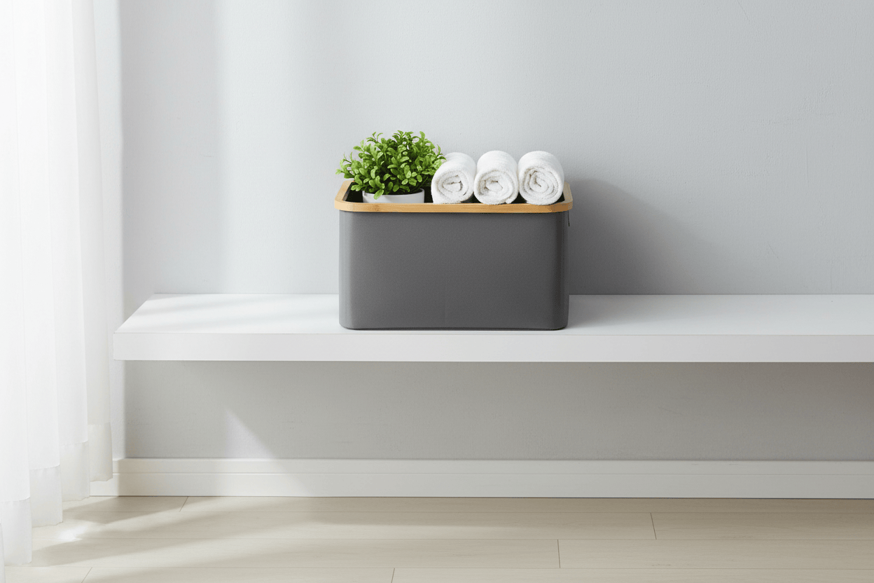 Panier de rangement dans un salon moderne