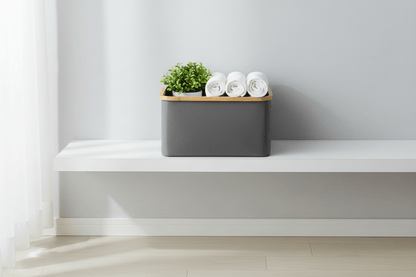 Panier de rangement dans un salon moderne
