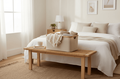 Panier de rangement dans une chambre