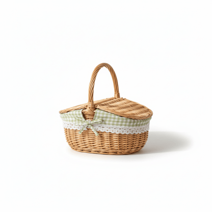 Panier en osier vert