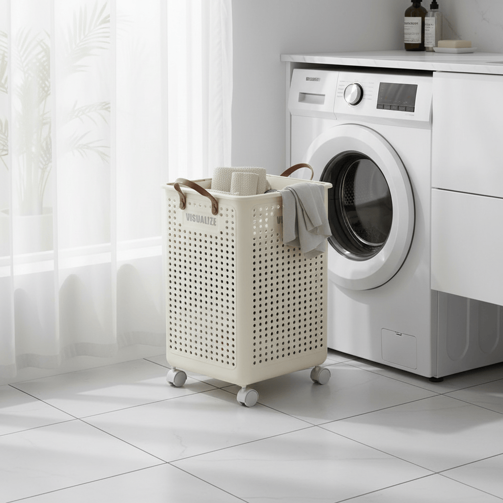 Panier à linge dans une buanderie moderne
