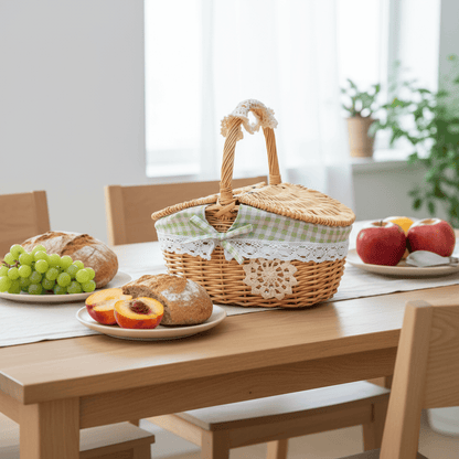 Panier osier vert table