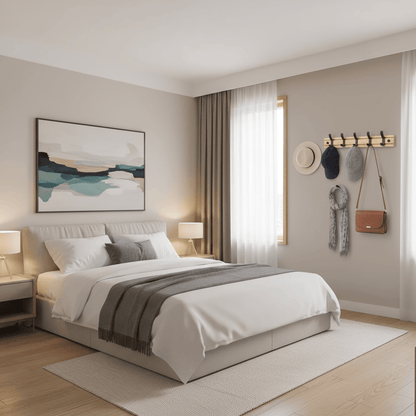 Patère bambou crochets courbés ergonomiques