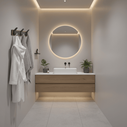 Patère bois avec crochets repliables en J