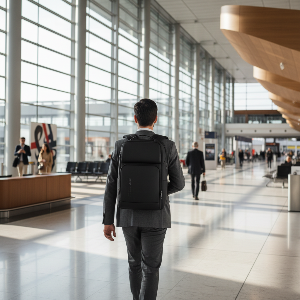 Personne avec sac à l'aéroport