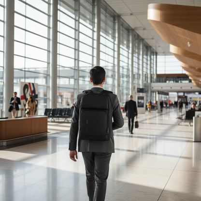 Personne avec sac à l'aéroport