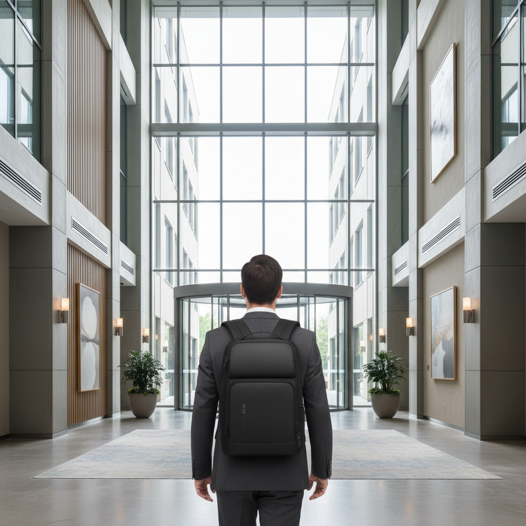 Personne entrant au bureau