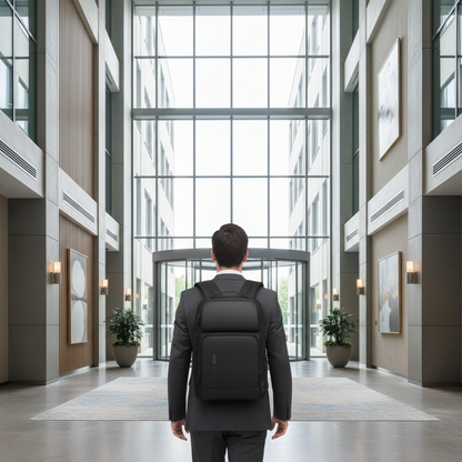 Personne entrant au bureau
