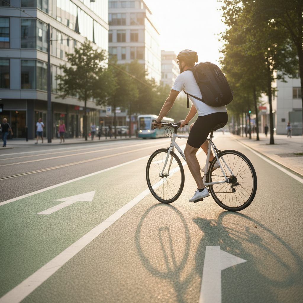 Personne à vélo avec sac à dos