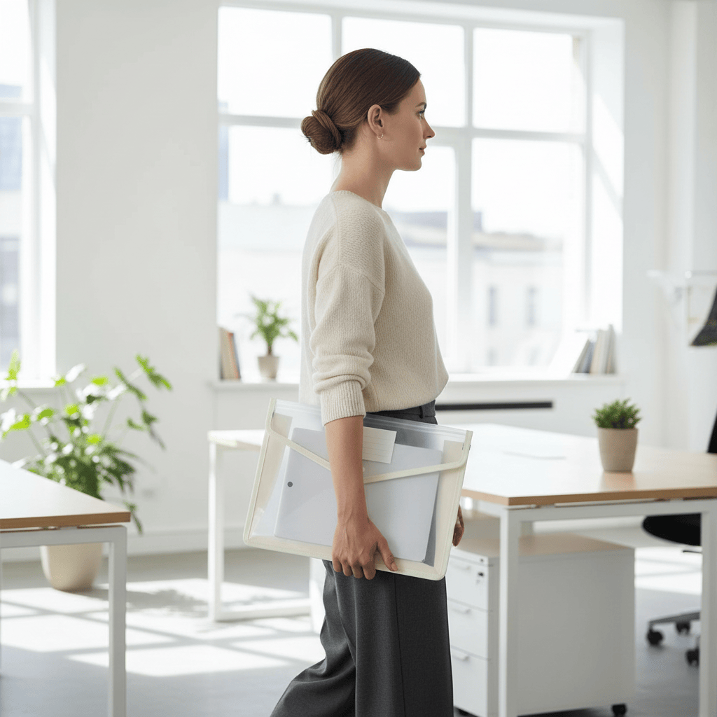 Pochette A4 étanche blanc portée