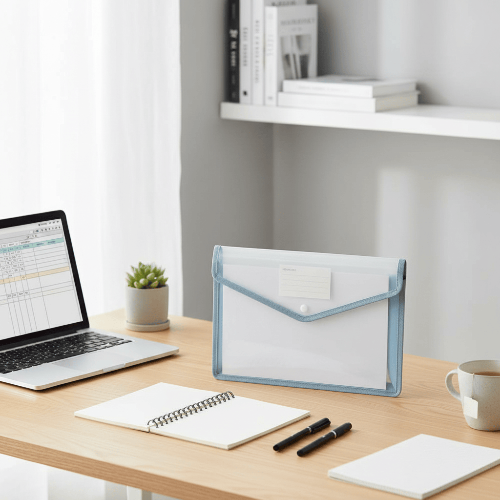 Pochette A4 étanche bleu ciel étudiant