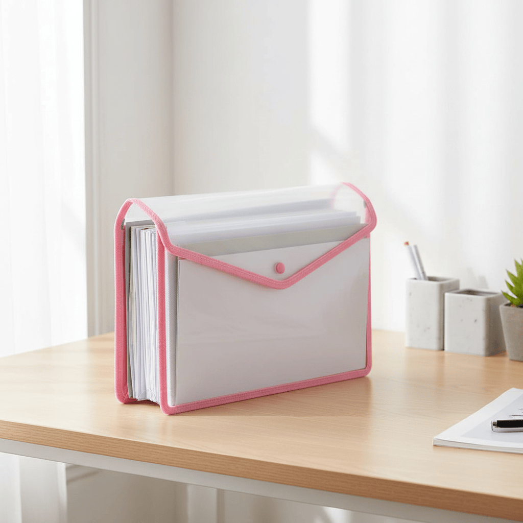 Pochette A4 étanche rose domicile