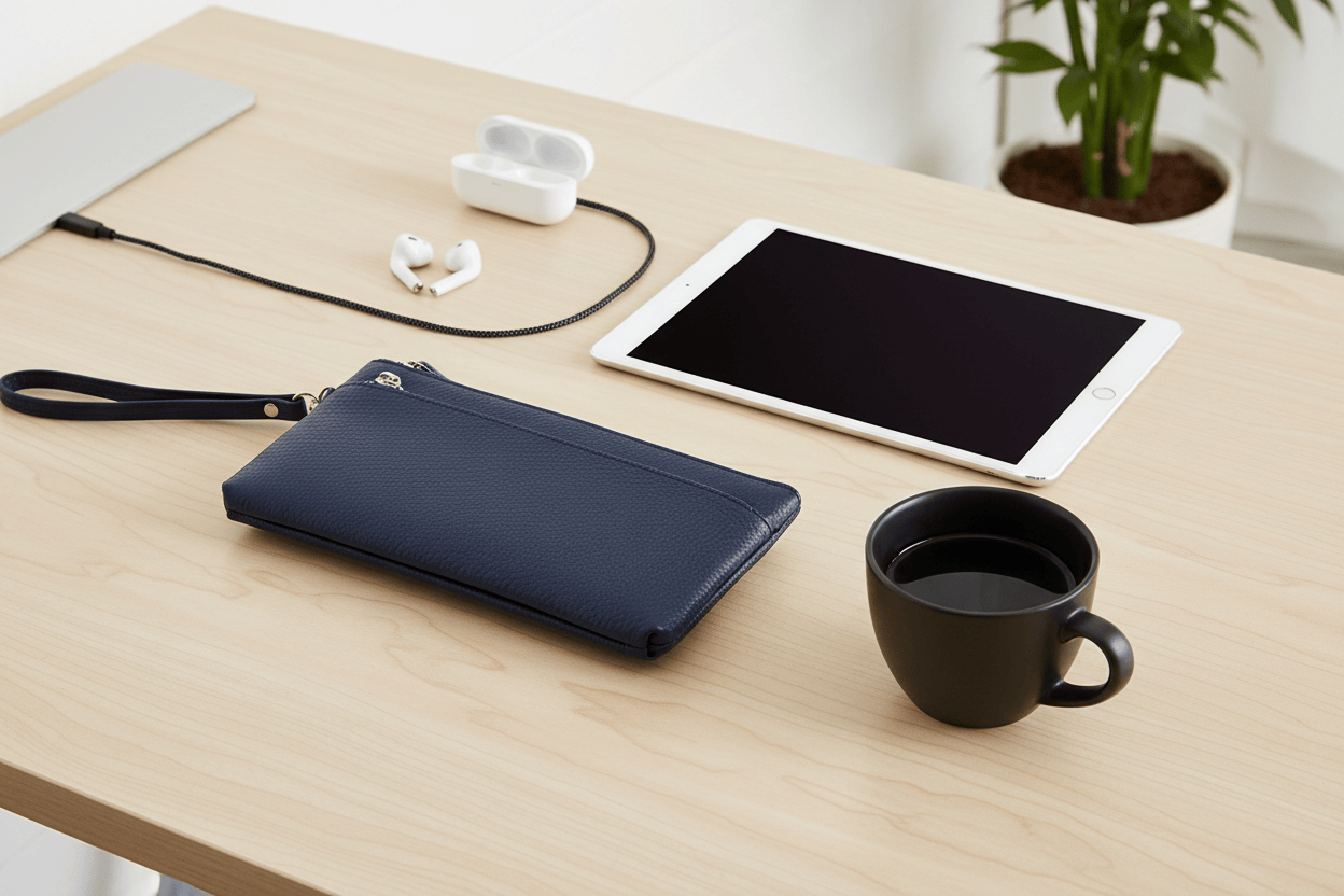 Pochette bleue télétravail