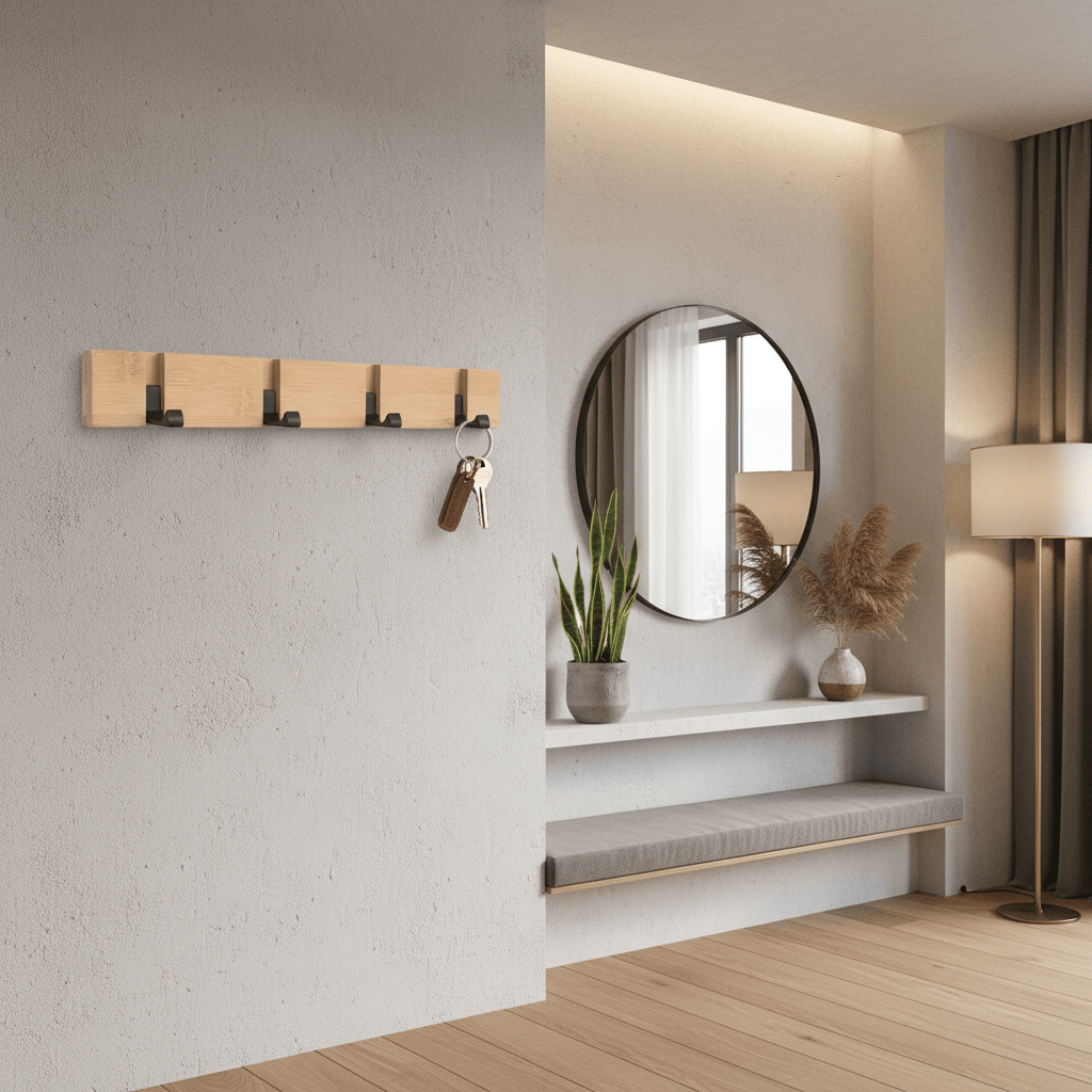 Porte-clés bambou design fonctionnel contemporain