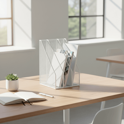 Porte-document métal blanc 3 compartiments