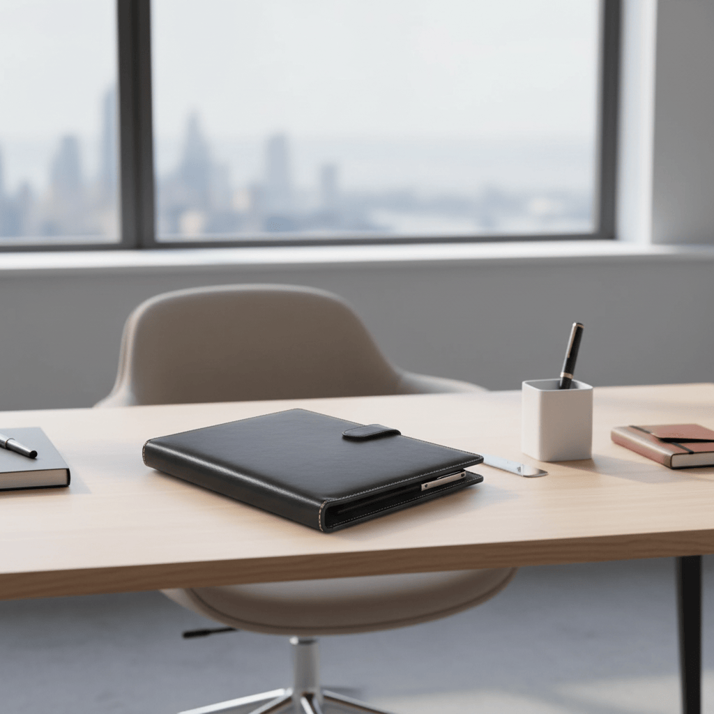 Porte-documents cuir noir élégant