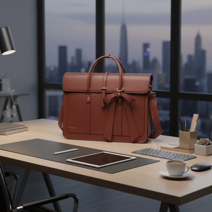 Porte-documents cuir PU debout avec rabat